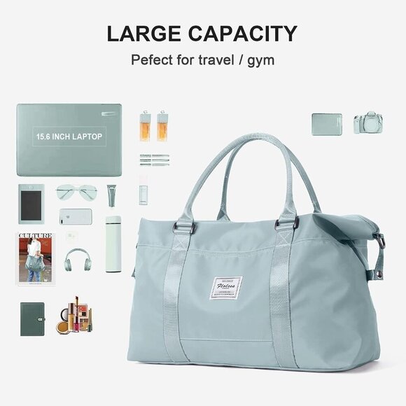 Sport Travel Duffle Bag for Women, Large Gym Tote, Waterproof Weekender & Beach - Picture 3 of 7
